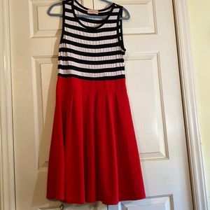 Belle Poque 1950s navy style vintage fit and flare dress. Size L